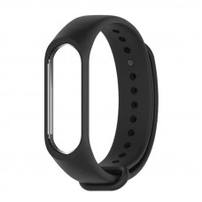 Силиконовый ремешок MiJobs для Xiaomi Mi Band 3 Черный
