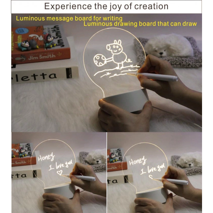 3D светильник-ночник планер круглый с маркером на котором можно писать 3D Creative