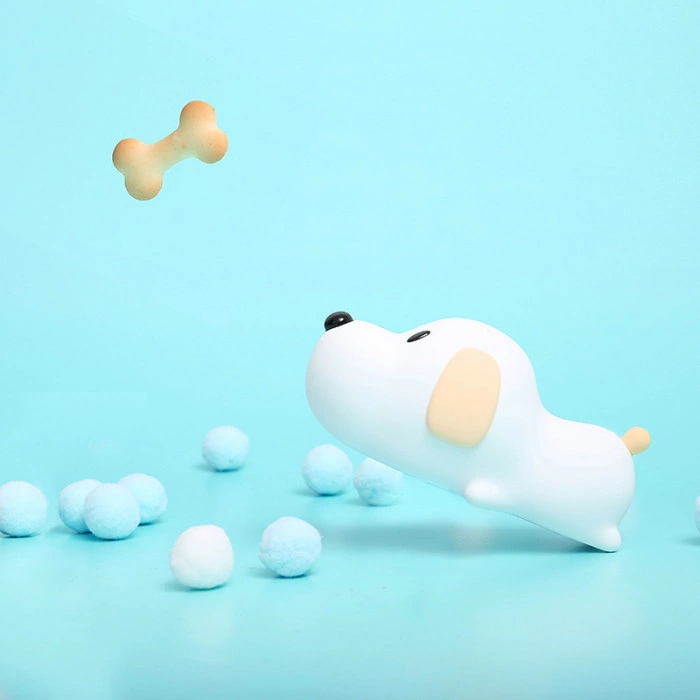 Силіконовий світильник - нічник «Щеня» Papa Puppy з вбудованим акумулятором та таймером