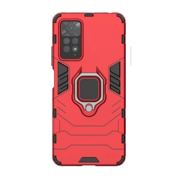 Захисний бампер IronMan для Xiaomi Redmi Note 12 Pro 4G з кільцем-тримачем Червоний