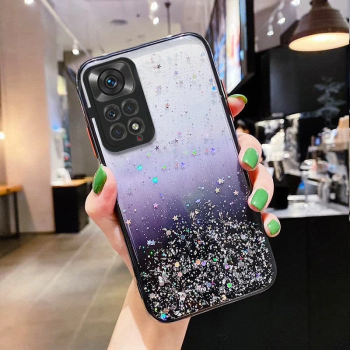 Чехол Stardust с цветными бортиками для Xiaomi Redmi Note 12 Pro 4G Черный