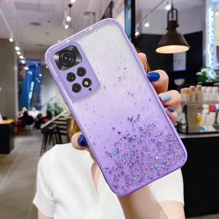 Чехол Stardust с цветными бортиками для Xiaomi Redmi Note 11/11s Фиолетовый