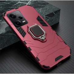Защитный бампер IronMan для Xiaomi Redmi Note 12 Pro+ 5G с кольцом-держателем Красный