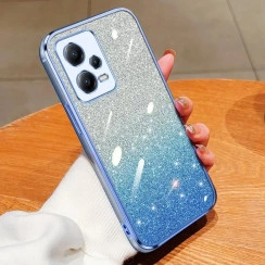 Чехол с блестками и защитой камеры для Xiaomi Redmi Note 12 Pro+ 5G Бирюзовый