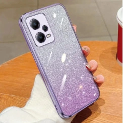 Чехол с блестками и защитой камеры для Xiaomi Redmi Note 12 Pro+ 5G Фиолетовый