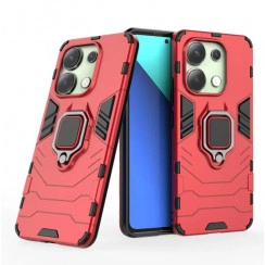 Защитный бампер IronMan для Xiaomi Redmi Note 13 Pro 5G с кольцом-держателем Красный