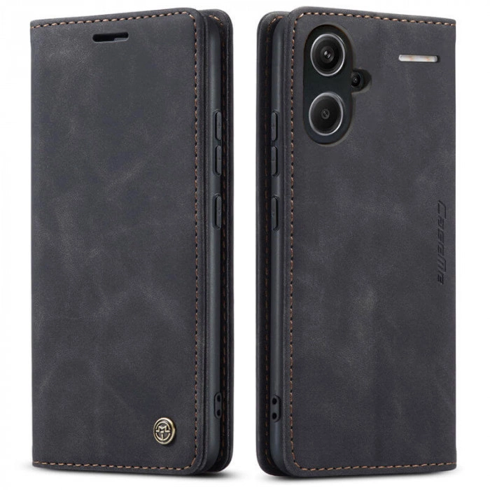 Чохол-книжка CaseMe із нубуку для Xiaomi Redmi Note 13 Pro+ 5G Чорний