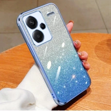 Чехол с блестками и защитой камеры для Xiaomi Redmi Note 13 Pro+ 5G Бирюзовый