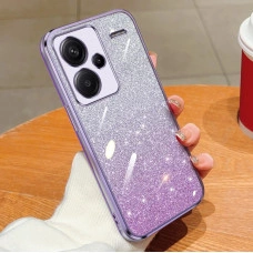Чехол с блестками и защитой камеры для Xiaomi Redmi Note 13 Pro+ 5G Фиолетовый