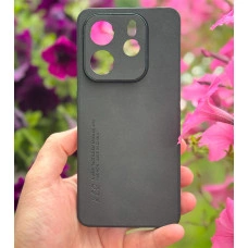 Силиконовый чехол с текстильным покрытием для Xiaomi Redmi Note 14 5G Черный