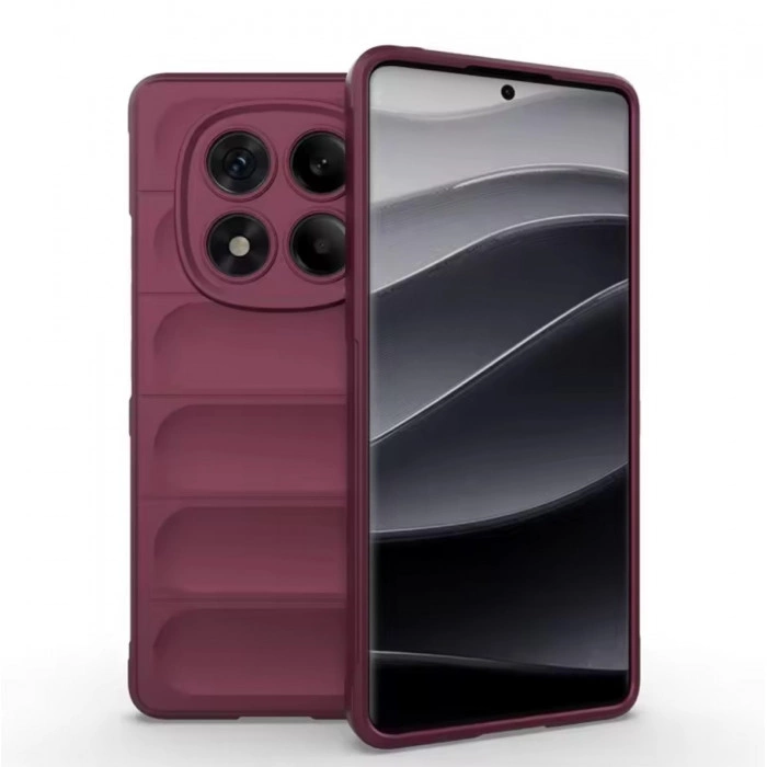 Силиконовый противоударный чехол для Xiaomi Redmi Note 14 Pro 5G Cливовый