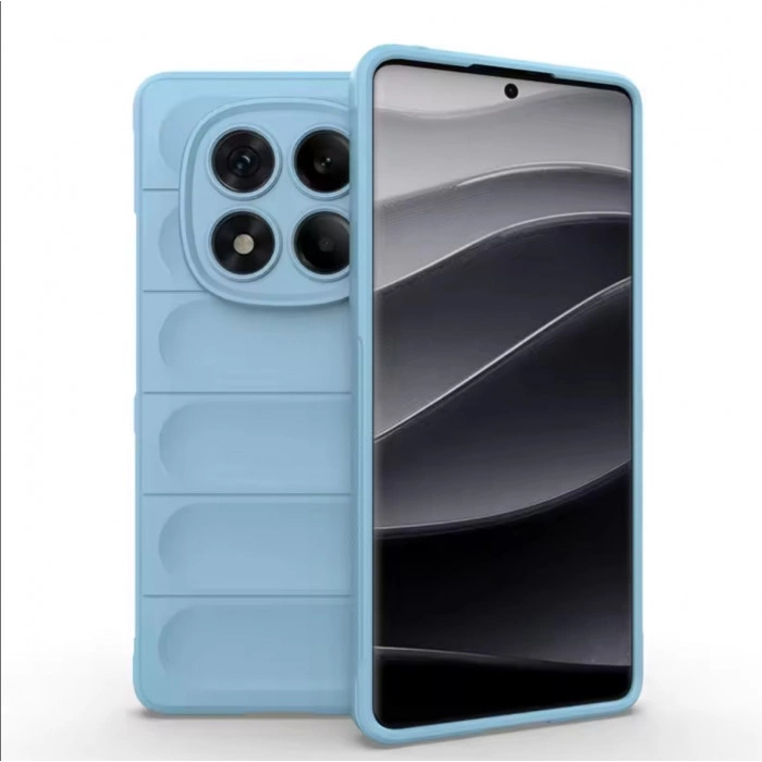Силиконовый противоударный чехол для Xiaomi Redmi Note 14 Pro+ 5G Голубой Силиконовый противоударный чехол для Xiaomi Redmi Note 14 Pro+ 5G Голубой