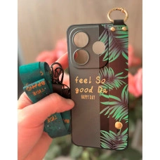 Силіконовий чохол для Xiaomi Redmi Note 14 5G з ремінцем-підставкою та на шию Happy Day