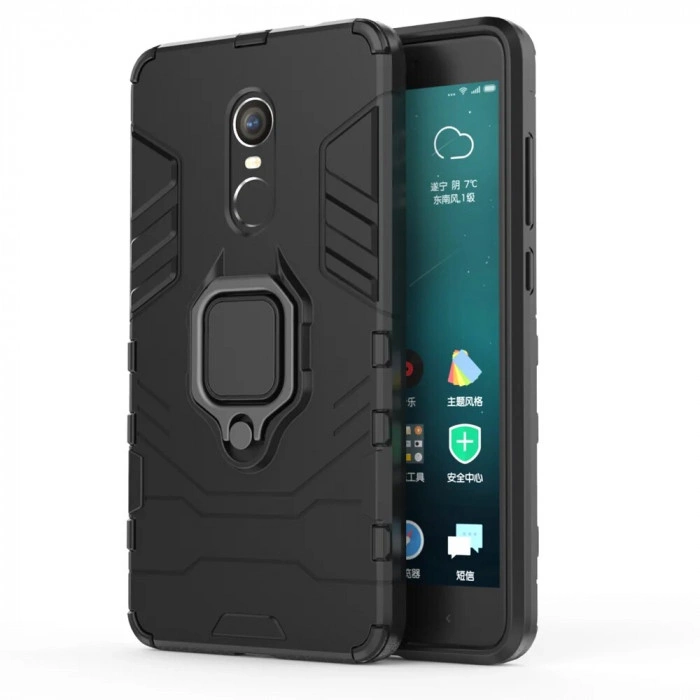 Защитный бампер IronMan для Xiaomi Redmi Note 4x с кольцом-держателем Черный Защитный бампер IronMan для Xiaomi Redmi Note 4x с кольцом-держателем Черный