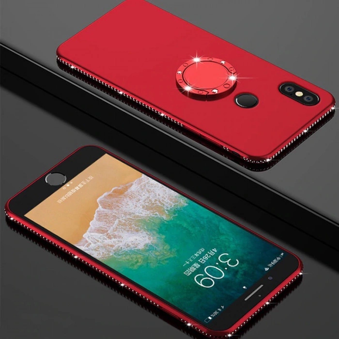 Силиконовый чехол с кольцом-держателем и стразами для Xiaomi Redmi Note 6 Pro Силиконовый чехол с кольцом-держателем и стразами для Xiaomi Redmi Note 6 Pro