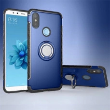 Противоударный бампер для Xiaomi Redmi S2 с кольцом-держателем Синий