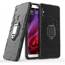 Защитный бампер IronMan для Xiaomi Redmi Note 5 с кольцом-держателем Черный