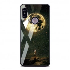 Глянцевый силиконовый бампер для Xiaomi Redmi Note 5/Pro Человек и луна
