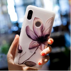 Рельєфний силіконовий чохол для Xiaomi Redmi Note 6 Pro з зображенням Магнолія