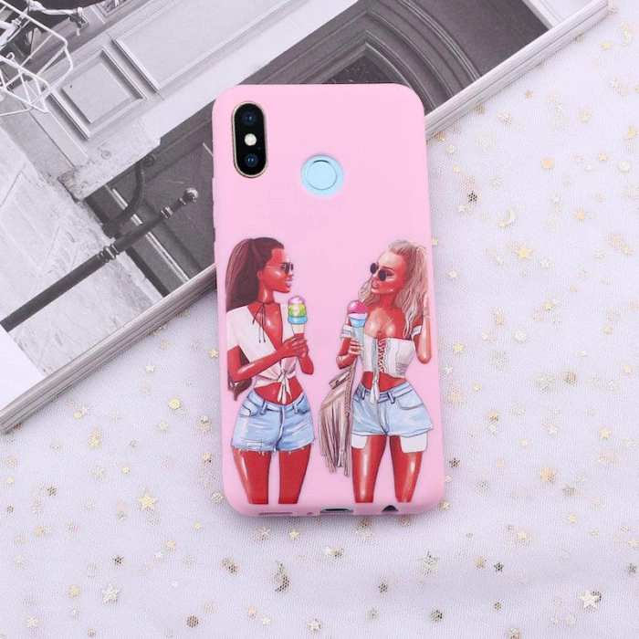 Силіконовий чохол із жіночими принтами для Xiaomi Redmi Note 5 З подружкою