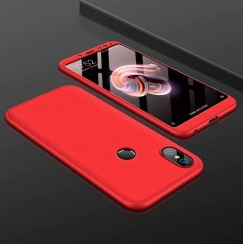 Матовый защитный чехол GKK 360° для Xiaomi Redmi Note 5 Красный
