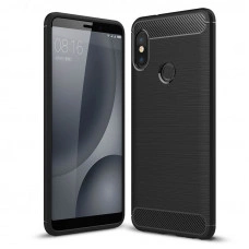 Силіконовий чохол з карбоновою вставкою для Xiaomi Redmi Note 5 Чорний