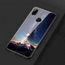 Глянцевый силиконовый бампер для Xiaomi Redmi Note 7 Ночь над горами