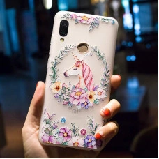 Рельєфний силіконовий чохол для Xiaomi Redmi 7 з зображенням Єдиноріг