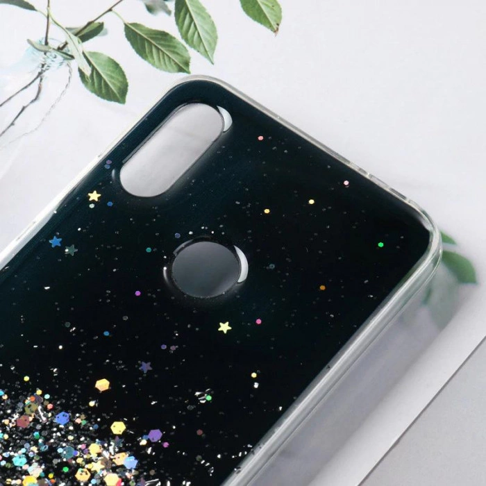 Силіконовий чохол з блискітками для Xiaomi Mi A2 Чорний
