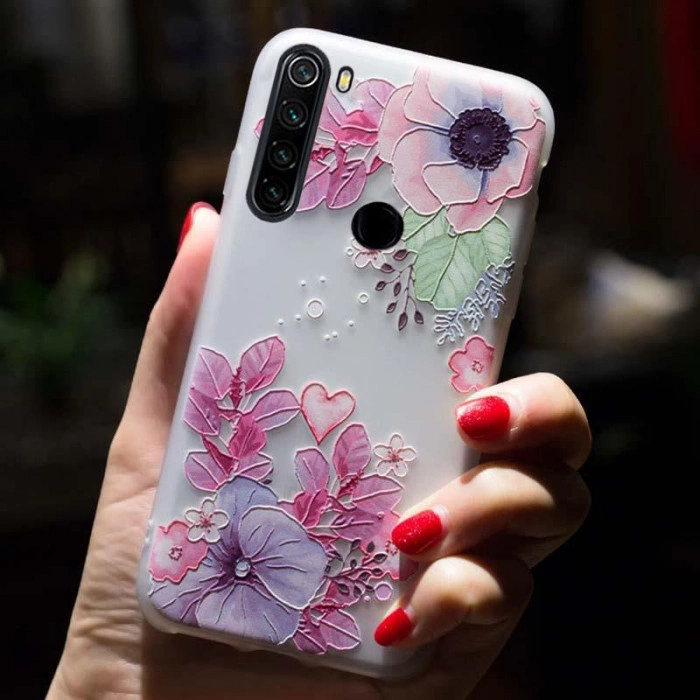 Рельєфний силіконовий чохол для Xiaomi Redmi Note 8 з картинкою Квіткова композиція Рельєфний силіконовий чохол для Xiaomi Redmi Note 8 з картинкою Квіткова композиція