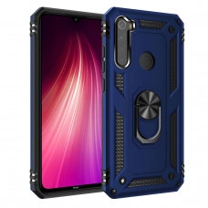 Ультратонкий противоударный чехол для Xiaomi Redmi Note 8 с кольцом-держателем Синий