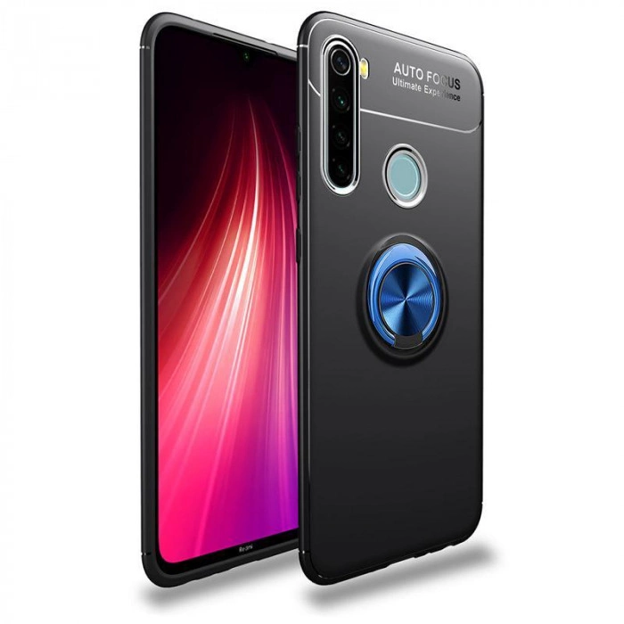Силиконовый бампер для Xiaomi Redmi Note 8 с кольцом-держателем Синий Силиконовый бампер для Xiaomi Redmi Note 8 с кольцом-держателем Синий