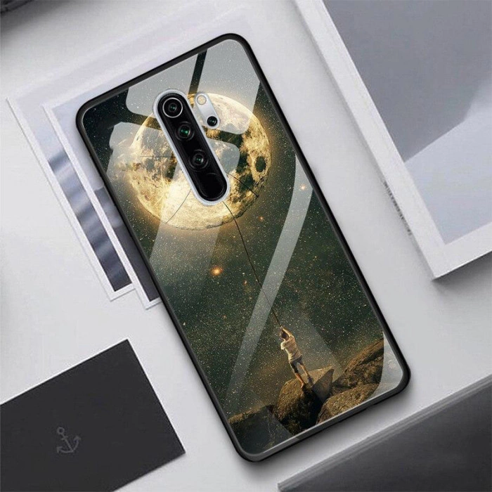 Глянцевий силіконовий бампер для Xiaomi Redmi 9 - Людина та місяць Глянцевий силіконовий бампер для Xiaomi Redmi 9 - Людина та місяць
