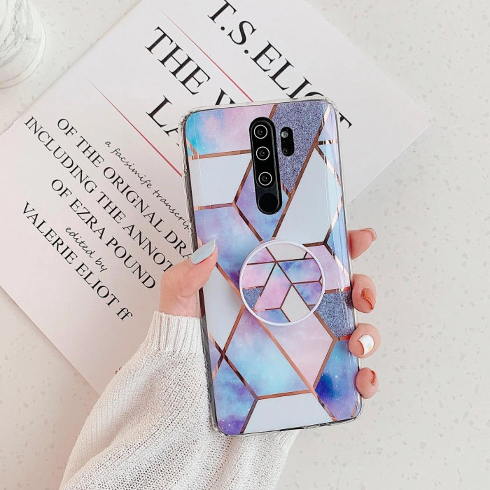 Силіконовий чохол з принтом та попсокетом для Xiaomi Redmi Note 8 Pro Синій Силіконовий чохол з принтом та попсокетом для Xiaomi Redmi Note 8 Pro Синій