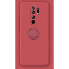 Силиконовый чехол Soft Touch с кольцом-держателем для Xiaomi Redmi Note 8 Pro Малиновый