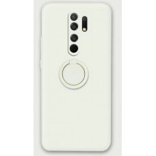 Силиконовый чехол Soft Touch с кольцом-держателем для Xiaomi Redmi Note 8 Pro Молочный