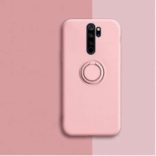 Силиконовый чехол Soft Touch с кольцом-держателем для Xiaomi Redmi Note 8 Pro Розовый