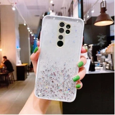 Чехол Stardust с цветными бортиками для Xiaomi Redmi Note 8 Pro Белый
