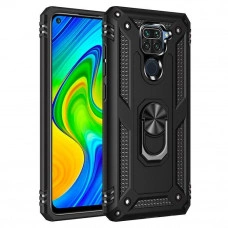 Ультратонкий протиударний чохол для Xiaomi Redmi Note 9 з кільцем-тримачем Чорний