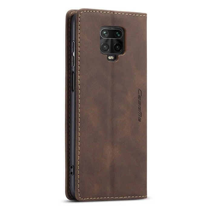 Чохол-книжка CaseMe із нубуку для Xiaomi Redmi Note 9s/Pro Темно-коричневий