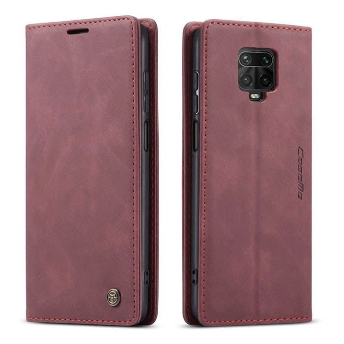 Чохол-книжка CaseMe із нубуку для Xiaomi Redmi Note 9s/Pro Бордовий