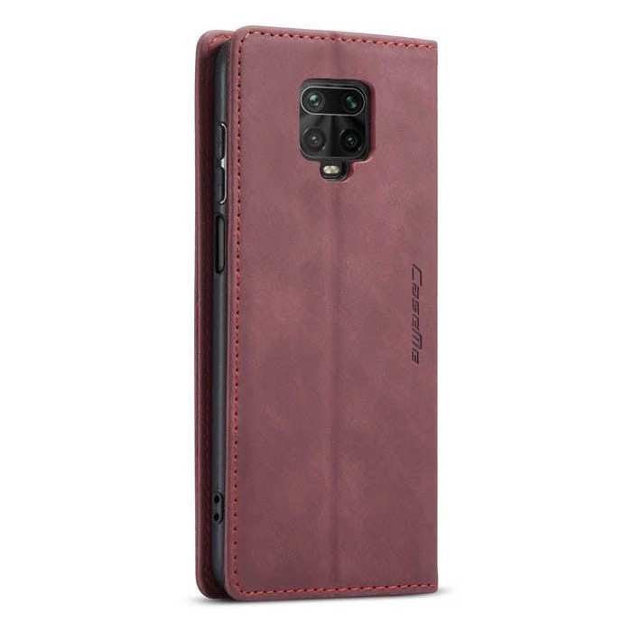 Чохол-книжка CaseMe із нубуку для Xiaomi Redmi Note 9s/Pro Бордовий