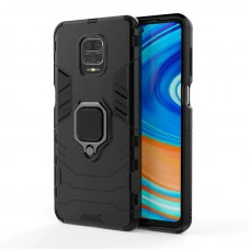 Защитный бампер IronMan для Xiaomi Redmi Note 9s/Pro с кольцом-держателем Черный