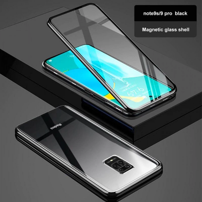 Двосторонній магнітний чохол для Xiaomi Redmi Note 9s/Pro Чорний Двосторонній магнітний чохол для Xiaomi Redmi Note 9s/Pro Чорний