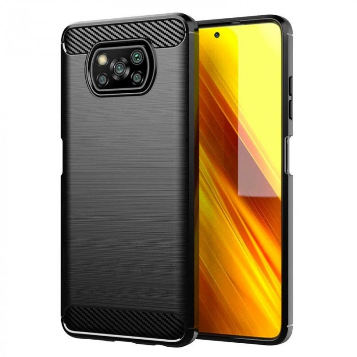 Силіконовий бампер Ipaky з карбоновими вставками для Xiaomi Poco X3 NFC Силіконовий бампер Ipaky з карбоновими вставками для Xiaomi Poco X3 NFC