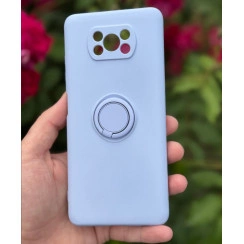 Силіконовий чохол Soft Touch з кільцем-тримачем для Xiaomi Poco X3 NFC/Pro Лавандовий