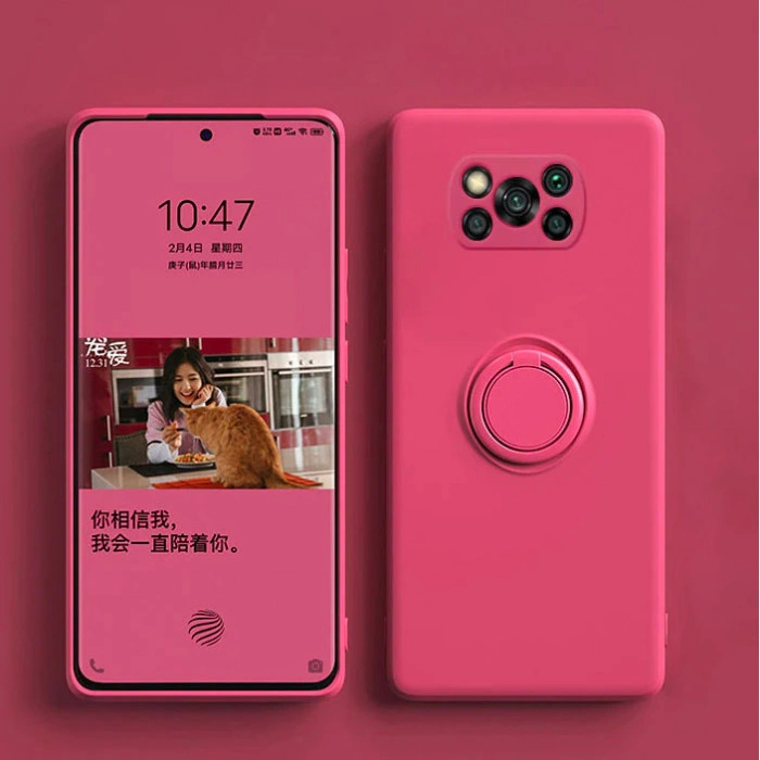 Силиконовый чехол Soft Touch с кольцом-держателем для Xiaomi Poco X3 NFC/Pro Малиновый Силиконовый чехол Soft Touch с кольцом-держателем для Xiaomi Poco X3 NFC/Pro Малиновый