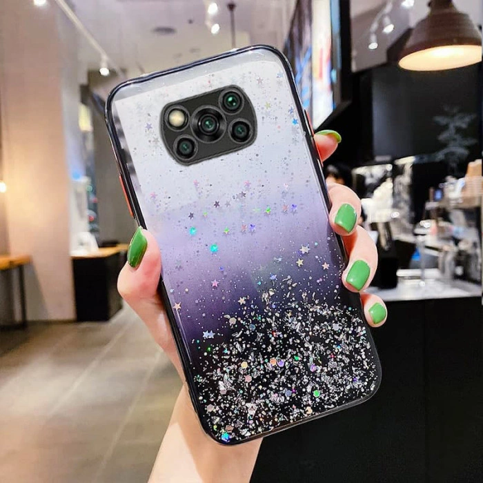 Чехол Stardust с цветными бортиками для Xiaomi Poco X3 NFC/Pro Черный