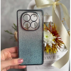 Чохол із блискітками та захистом камери для Xiaomi Redmi Note 14 Pro 5G Бірюзовий