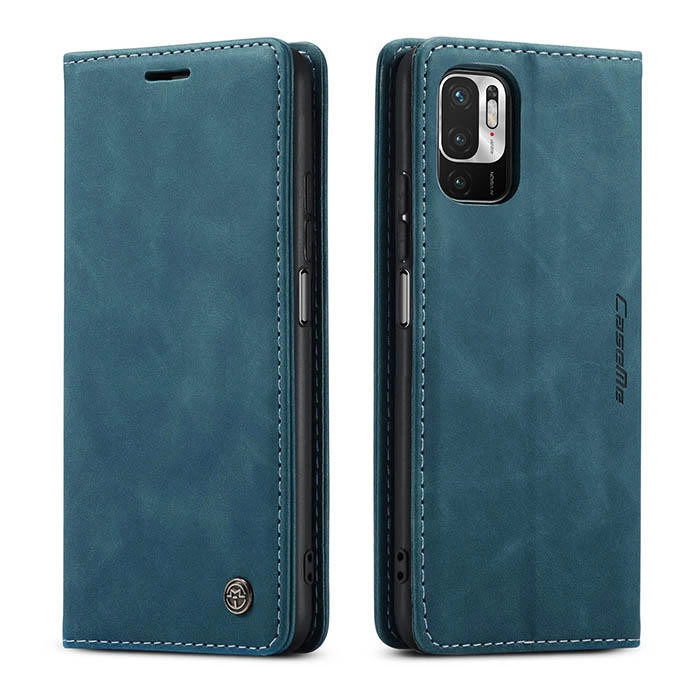 Чехол-книжка CaseMe из нубука для Xiaomi Redmi Note 10 5G Бирюзовый